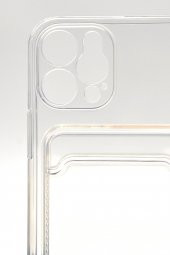 iPhone 12 Pro Uyumlu Kredi Kartlıklı Şeffaf Kılıf Kamera Korumalı thumbnail 5