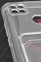 Xiaomi Redmi 9C Uyumlu Kredi Kartlıklı Şeffaf Kılıf Kamera Korumalı thumbnail 3