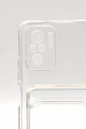 Xiaomi Redmi Note 10 Uyumlu Kredi Kartlıklı Şeffaf Kılıf Kamera Korumalı thumbnail 5