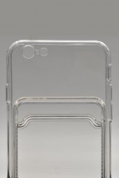 iPhone 6 Uyumlu Kredi Kartlıklı Şeffaf Kılıf Kamera Korumalı - 5