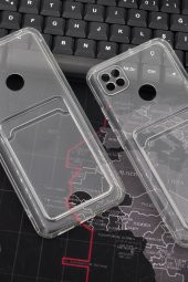 Xiaomi Redmi 9C Uyumlu Kredi Kartlıklı Şeffaf Kılıf Kamera Korumalı thumbnail 4