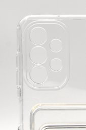 Samsung A13 Uyumlu Kredi Kartlıklı Şeffaf Kılıf Kamera Korumalı thumbnail 5