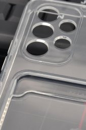 Samsung A23 Uyumlu Kredi Kartlıklı Şeffaf Kılıf Kamera Korumalı thumbnail 3