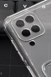 Samsung A12 Uyumlu Kredi Kartlıklı Şeffaf Kılıf Kamera Korumalı thumbnail 3