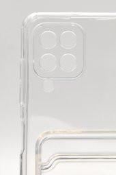 Samsung A12 Uyumlu Kredi Kartlıklı Şeffaf Kılıf Kamera Korumalı thumbnail 5