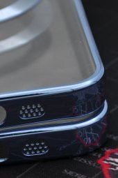 iPhone 13 Uyumlu MagSafe Özellikli Saks Mavi Renkli Kenarlı Lazerli Şeffaf Kılıf Lens Korumalı thumbnail 4