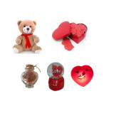 Eşe Sevgiliye Güzel Romantik Hediye Aşk Sözleri Kalp Kutu Peluş Ayı Gece Lambası Dilek Şişe Aşk Küre - 1