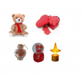 Eşe Sevgiliye Romantik Hediye Aşk Sözleri Kalp Kutu Peluş Ayı Mini Gece Lamba Dilek Şişesi Aşk Küre - 1