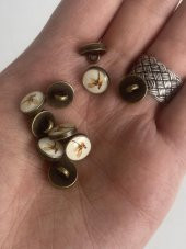 Sülün Resimli Damla Düğme 11mm 10 Adet - 5