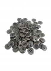 Gritti Group 4 Delikli Organik Düğme 17.5 mm Gri 100 Adet - 1
