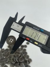 Gritti Group 4 Delikli Organik Düğme 17.5 mm Gri 100 Adet - 4