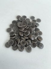 Gritti Group 4 Delikli Organik Düğme 17.5 mm Gri 100 Adet - 7