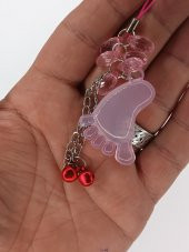 Jelibon Ayak Figürlü Telefon Askısı Çanta Cüzdan Süsü Pembe 001 - 4