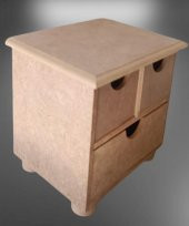 Hobi Adn 90241 Dekoratif Makyaj Kutusu 3 Çekmece Ahşap MDF HAM El Yapım - 6