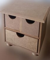 Hobi Adn 90241 Dekoratif Makyaj Kutusu 3 Çekmece Ahşap MDF HAM El Yapım - 8