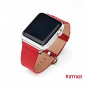 Ally Apple Watch 7-8 45mm 6-5-4 44mm Kordon Kayış Deri İnce Sim İşlemeli 3-2-1 42mm - 4
