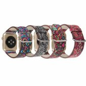 Ally Apple Watch 7-8 45mm 6-5-4 44mm Watch Ultra 49mm Döngü Desenli Pu Deri Kordon Kayış 3-2-1 42mm - 1