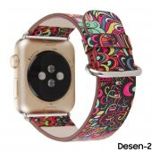 Ally Apple Watch 7-8 45mm 6-5-4 44mm Watch Ultra 49mm Döngü Desenli Pu Deri Kordon Kayış 3-2-1 42mm - 3