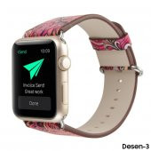 Ally Apple Watch 7-8 45mm 6-5-4 44mm Watch Ultra 49mm Döngü Desenli Pu Deri Kordon Kayış 3-2-1 42mm - 6