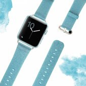 Ally Apple Watch 7-8 45mm 6-5-4 44mm Kordon Kayış Deri İnce Sim İşlemeli 3-2-1 42mm - 7