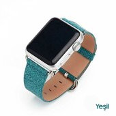 Ally Apple Watch 7-8 45mm 6-5-4 44mm Kordon Kayış Deri İnce Sim İşlemeli 3-2-1 42mm - 8