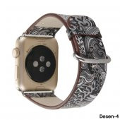 Ally Apple Watch 7-8 45mm 6-5-4 44mm Watch Ultra 49mm Döngü Desenli Pu Deri Kordon Kayış 3-2-1 42mm - 8