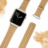 Ally Apple Watch 7-8 45mm 6-5-4 44mm Kordon Kayış Deri İnce Sim İşlemeli 3-2-1 42mm - 11