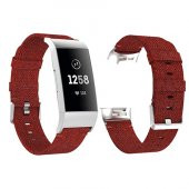 Fitbit Charge 3 Canvas Nylon Kayış Kordon (s Beden) - 3