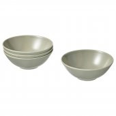 4 Adet Kase Seti, MeridyenDukkan Mat Açık Yeşil ,16 cm Stoneware Fonksiyonel Tasarım - 1