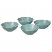 4 Adet Kase Seti, MeridyenDukkan Mat Açık Turkuaz ,16 cm Stoneware Fonksiyonel Tasarım - 1