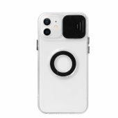 Ally iPhone 11 6.1inç Kılıf Sürgülü Kamera Lens Korumalı Yüzük Standlı Silikon Kılıf - 1