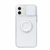 Ally iPhone 11 6.1inç Kılıf Sürgülü Kamera Lens Korumalı Yüzük Standlı Silikon Kılıf - 6