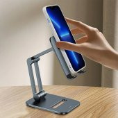 Baseus Desktop Biaxial Çift Eksenli Masaüstü Katlanabilir Metal Telefon Standı - Telefon Tutucu - 4