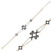 Gümüş Rose Dört Vavlı Bayan Bileklik SL1371 thumbnail 2