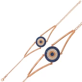 Gümüş Rose Nazar Bayan Bileklik  SL1393 thumbnail 2