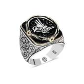 Gümüş Tuğra Oval Erkek Yüzük SL1359 thumbnail 2