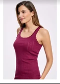 İLKE 224 BAYAN DANTELLİ JAKARLI GENİŞ ASKILI ATLET 6 ADET  SİYAH 2XL - 5