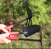 Hırsan Üçlü Bahçe Seti ( Kürek - Çapa - Tırmık ) 25cm  Hobi Seti , Saksı Değişim Aparatlar - 2