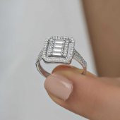 Gümüş Baget Kesim Kadın Yüzük SL1247 thumbnail 6