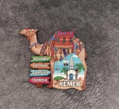 Magnet Deve Bereket Kule Deniz Kurbağa  Buzdolabı Süsü Ahşap Magnet Mıknatıslı Hediyelik Eşya thumbnail 1