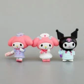 Mini Figür 6 lı Set Sanrio Kuromi My Melody Karakter Figür Oyuncak - 7