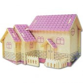 Circle Toys 148 Purple House Mor Ev Ahşap Maket - 2