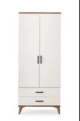 Kumsal 2 Kapılı 2 Çekmeceli Gardrop Elbise Dolabı 80x48x195cm - 3