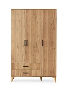 Kumsal 3 Kapılı 2 Çekmeceli Gardrop Elbise Dolabı 120x48x195cm - 7