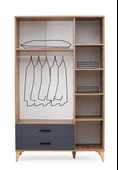 Kumsal 3 Kapılı 2 Çekmeceli Gardrop Elbise Dolabı 120x48x195cm - 6