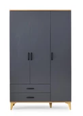 Kumsal 3 Kapılı 2 Çekmeceli Gardrop Elbise Dolabı 120x48x195cm - 5