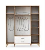 Kumsal 4 Kapılı 2 Çekmeceli Gardrop Elbise Dolabı 160x48x195cm - 4