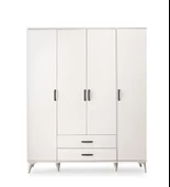 Kumsal 4 Kapılı 2 Çekmeceli Gardrop Elbise Dolabı 160x48x195cm - 1