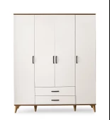 Kumsal 4 Kapılı 2 Çekmeceli Gardrop Elbise Dolabı 160x48x195cm - 3