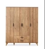 Kumsal 4 Kapılı 2 Çekmeceli Gardrop Elbise Dolabı 160x48x195cm - 5